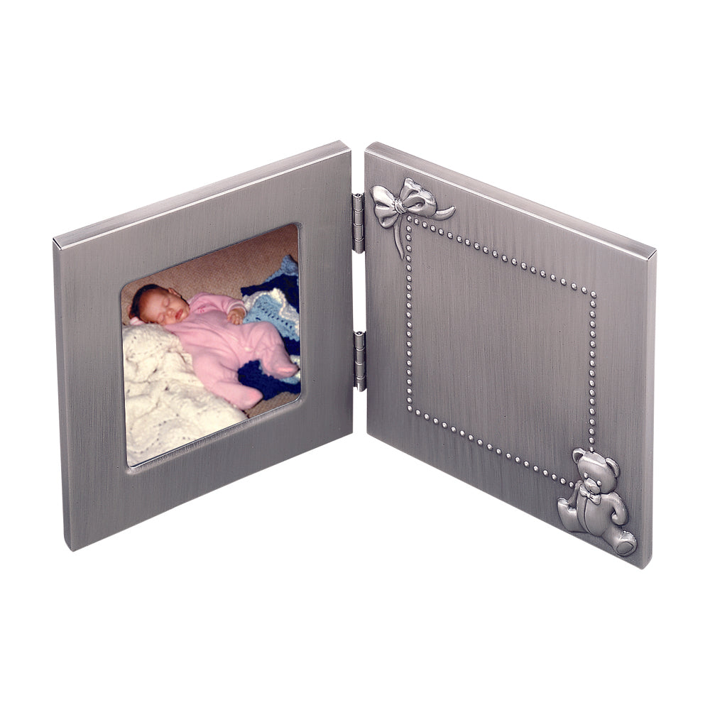 Teddy Bear Baby Photo Frame – Hinged and Personalized for Newborns
