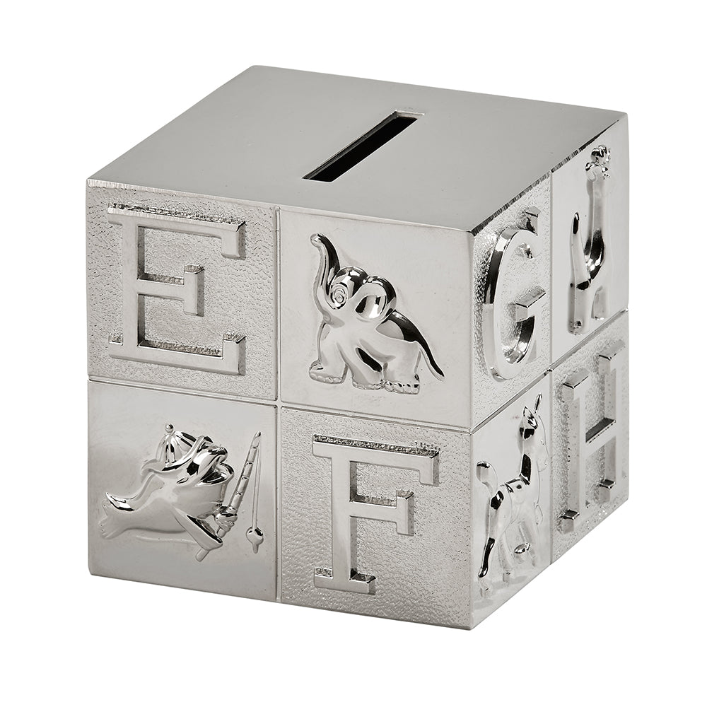 Engravable Large Block Coin/Piggy Bank with Polished Finish