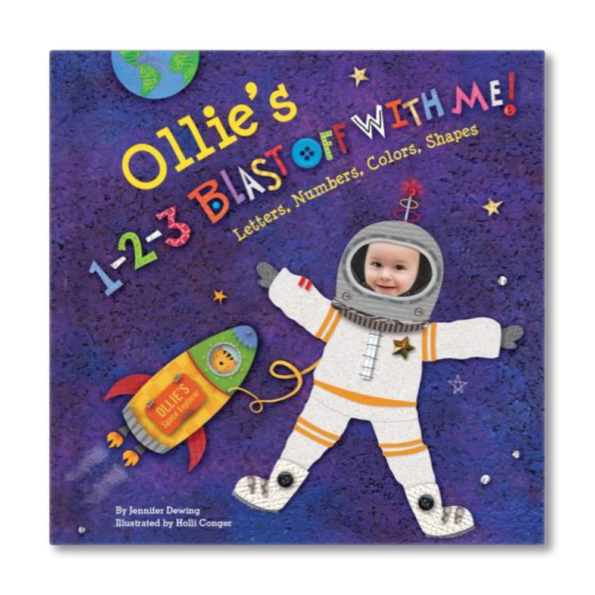 1-2-3 Blast Off With Me Personalized Baby Board Book