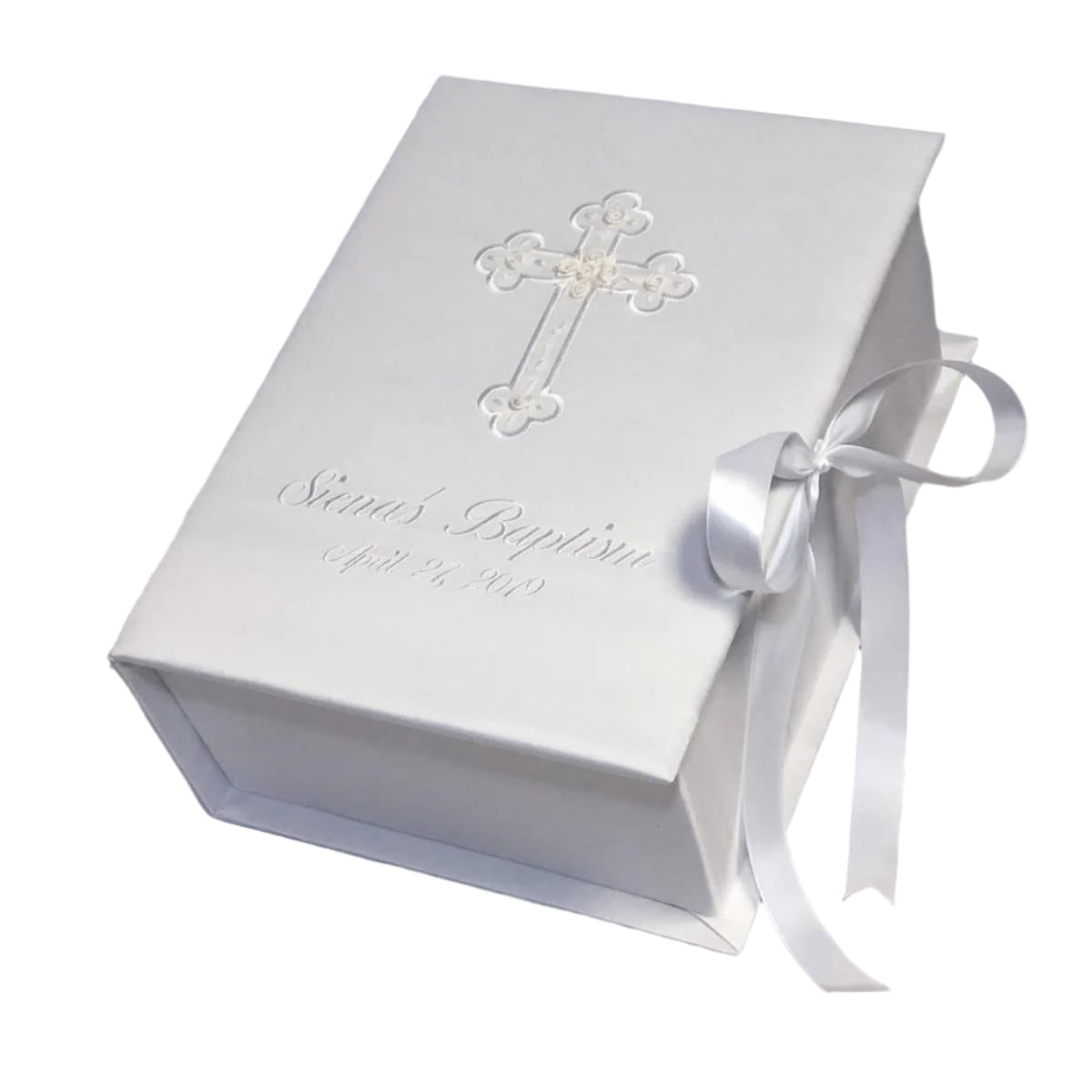 Baby Baptism Memory Keepsake Box Handmade Medium - Personalized pic1