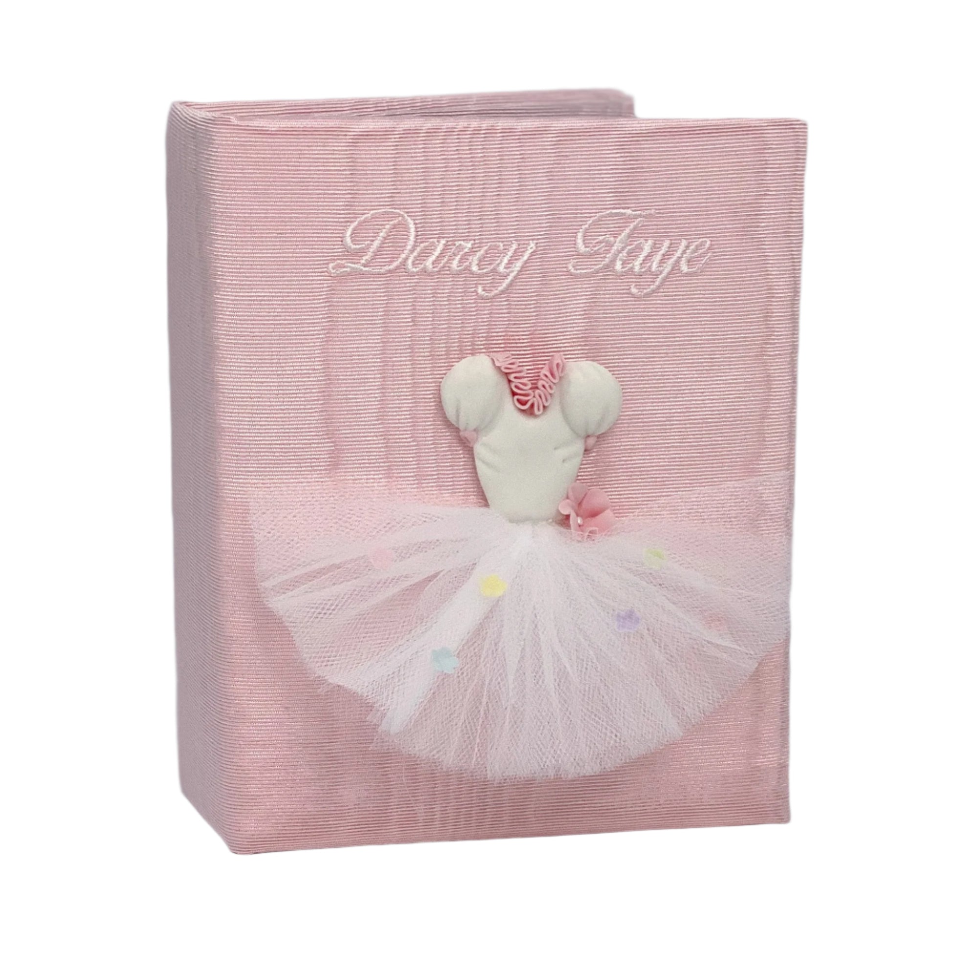 Handmade Baby Girl Photo Album in Moiré with Ballerina Tutu - Small Hardbound - pic1