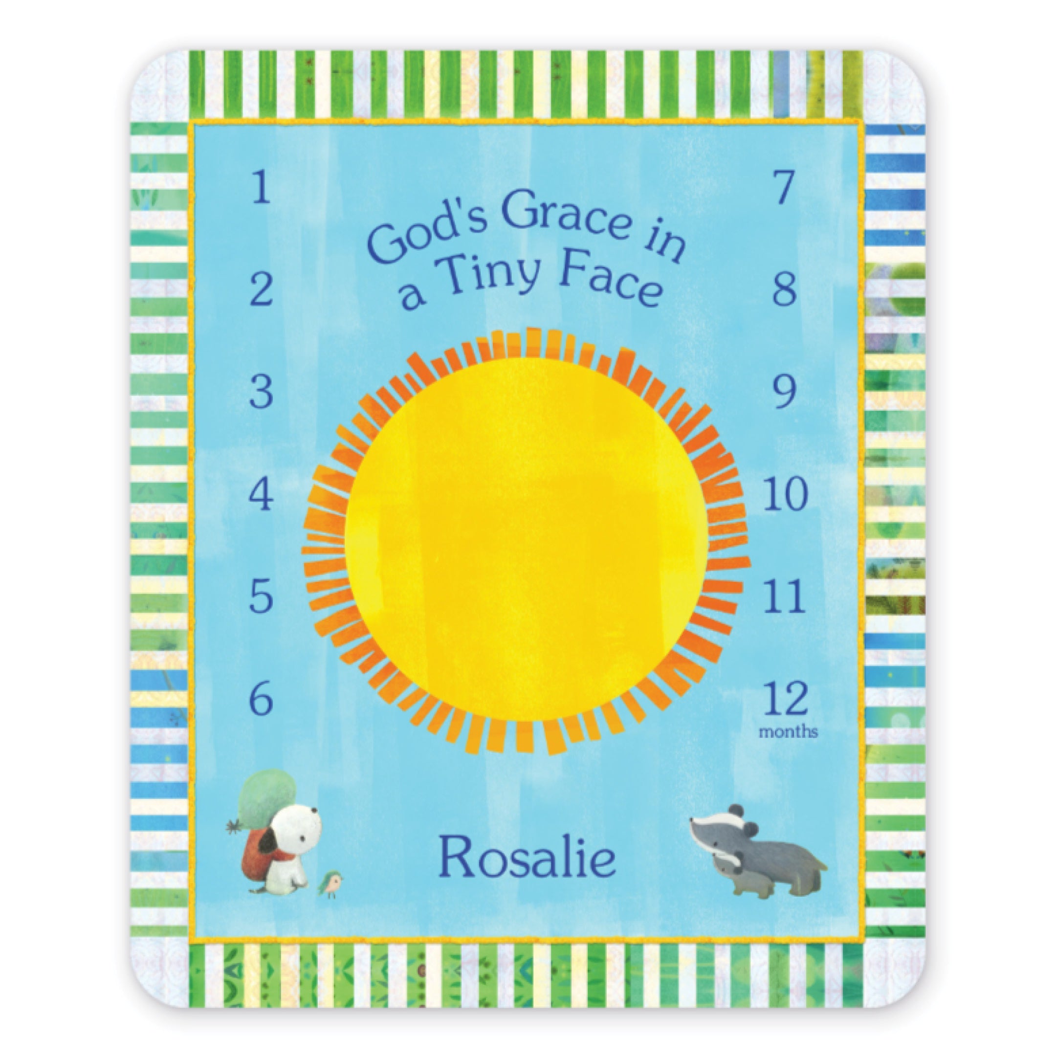 Blessings Personalized Baby Milestone Blanket – Quilted pic