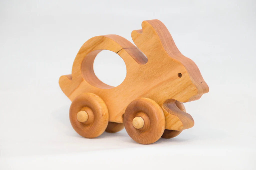 Bunny Wooden Toy Car | Personalized Montessori Handmade Toy