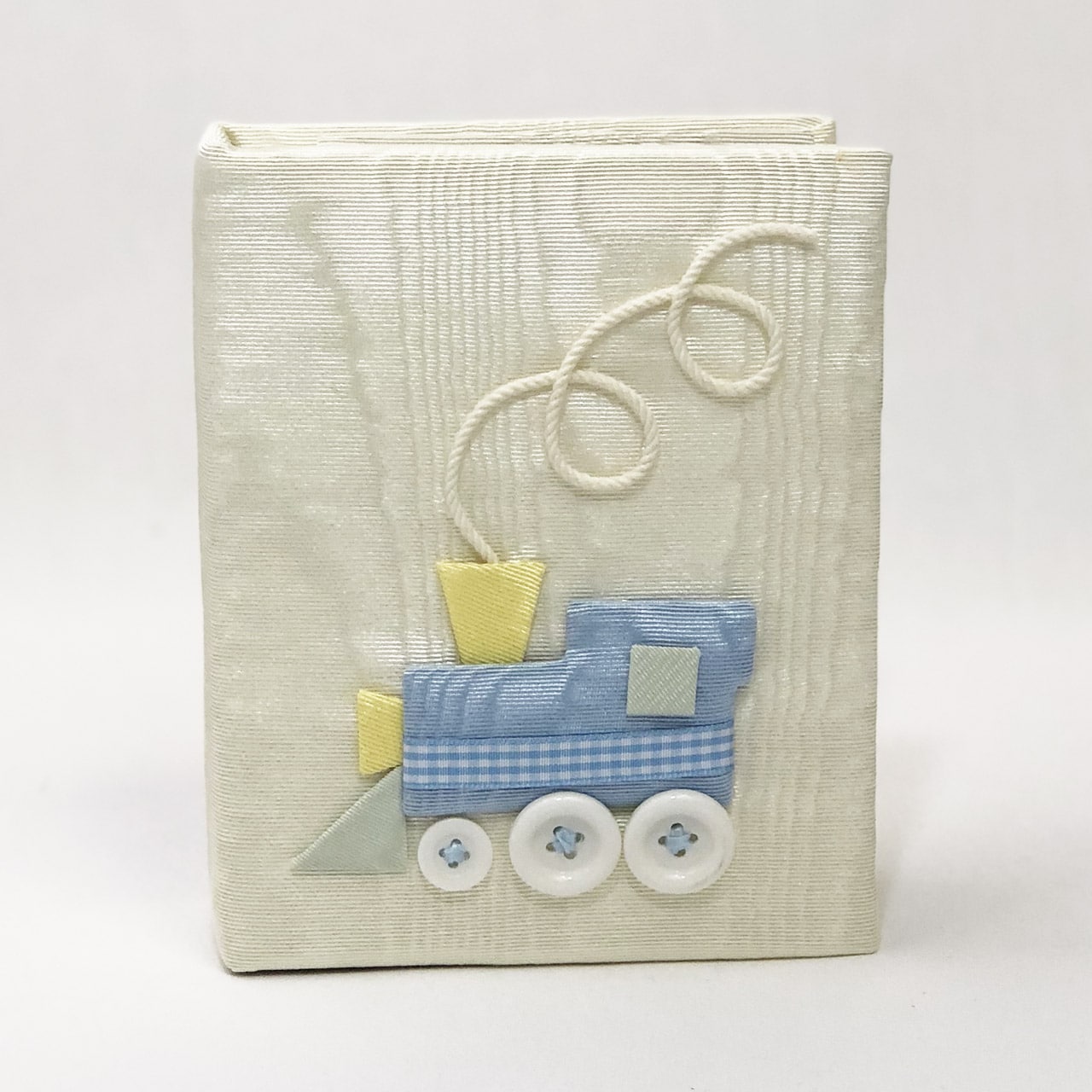 Custom Made Baby Hardbound Photo Album in Moiré with Choo Choo Train - Small Pic3
