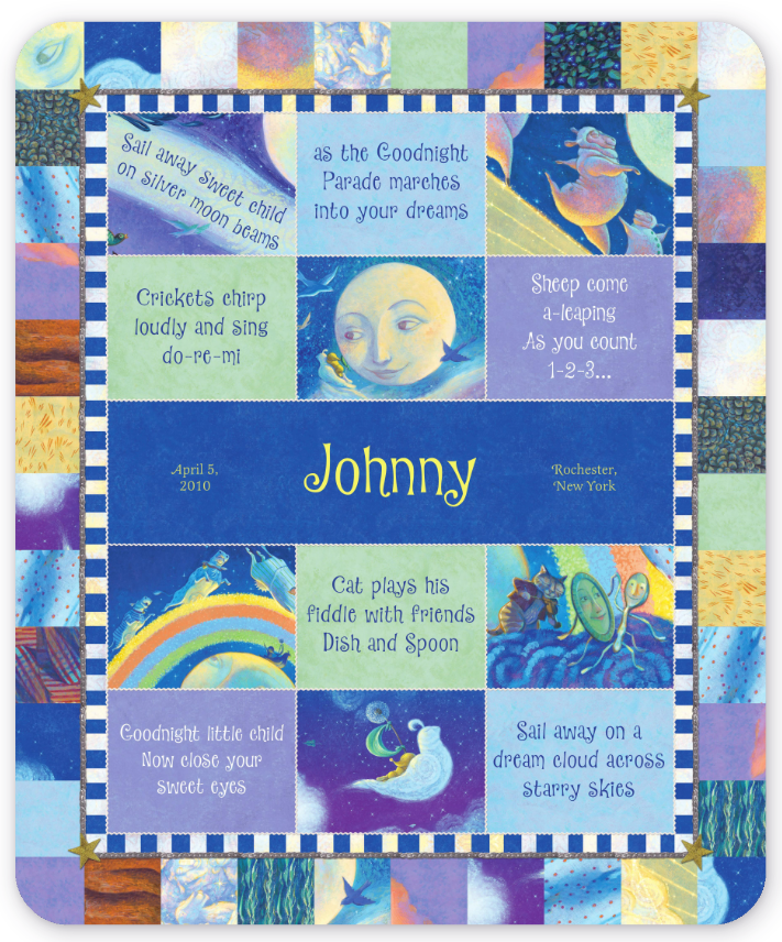 Goodnight Little Me Personalized Baby Blanket – Quilted