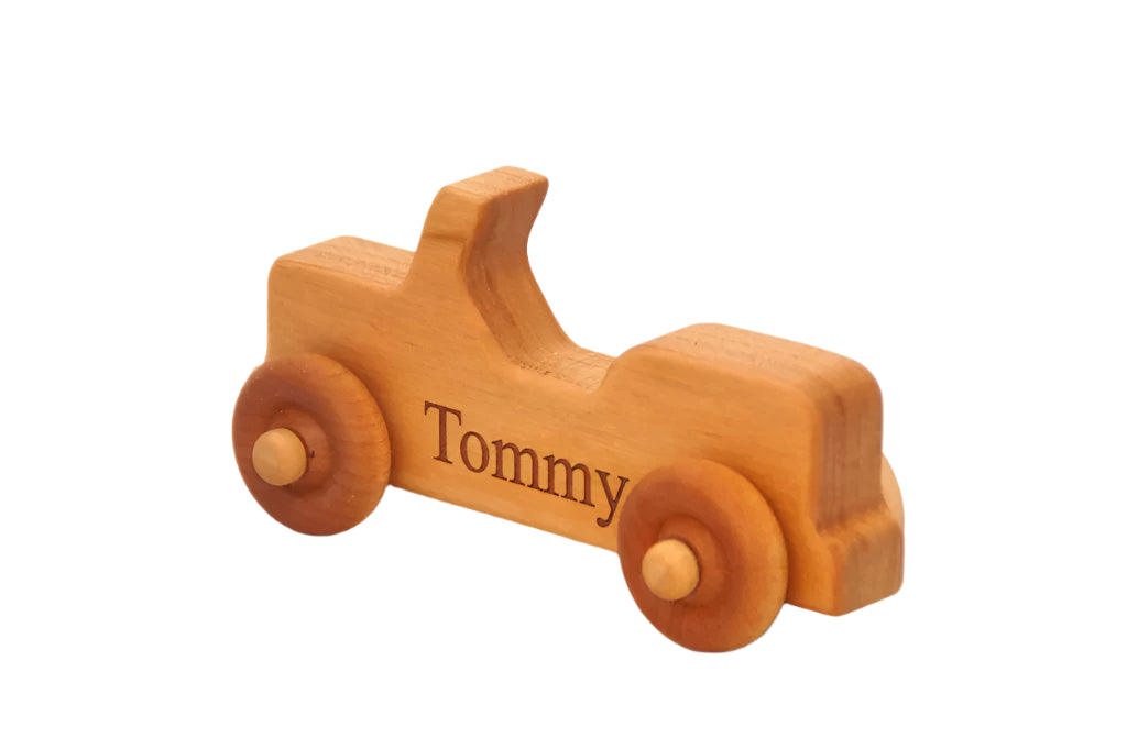 Handmade All-Natural Wooden Toy Car for Babies and Toddlers - Personalized - pic2