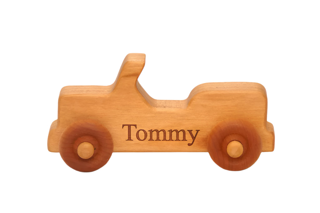 Handmade All-Natural Wooden Toy Car for Babies and Toddlers - Personalized - pic1