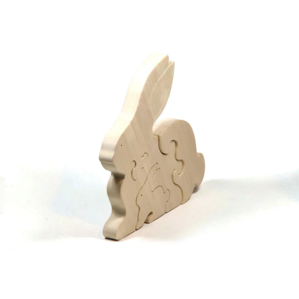 Handmade Wooden Animal Puzzle - Bunny Rabbit - Personalized - Montessori Toy - Pic 5