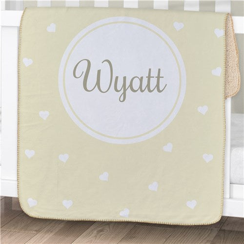 Heart Sherpa Baby Blanket - Personalized