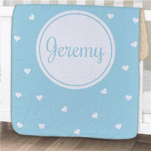 Heart Sherpa Baby Blanket - Personalized