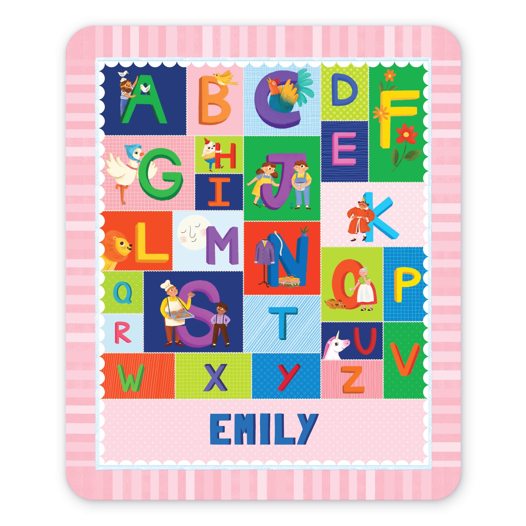 Nursery Rhyme A-Z Personalized Baby Blanket – Sherpa pic2