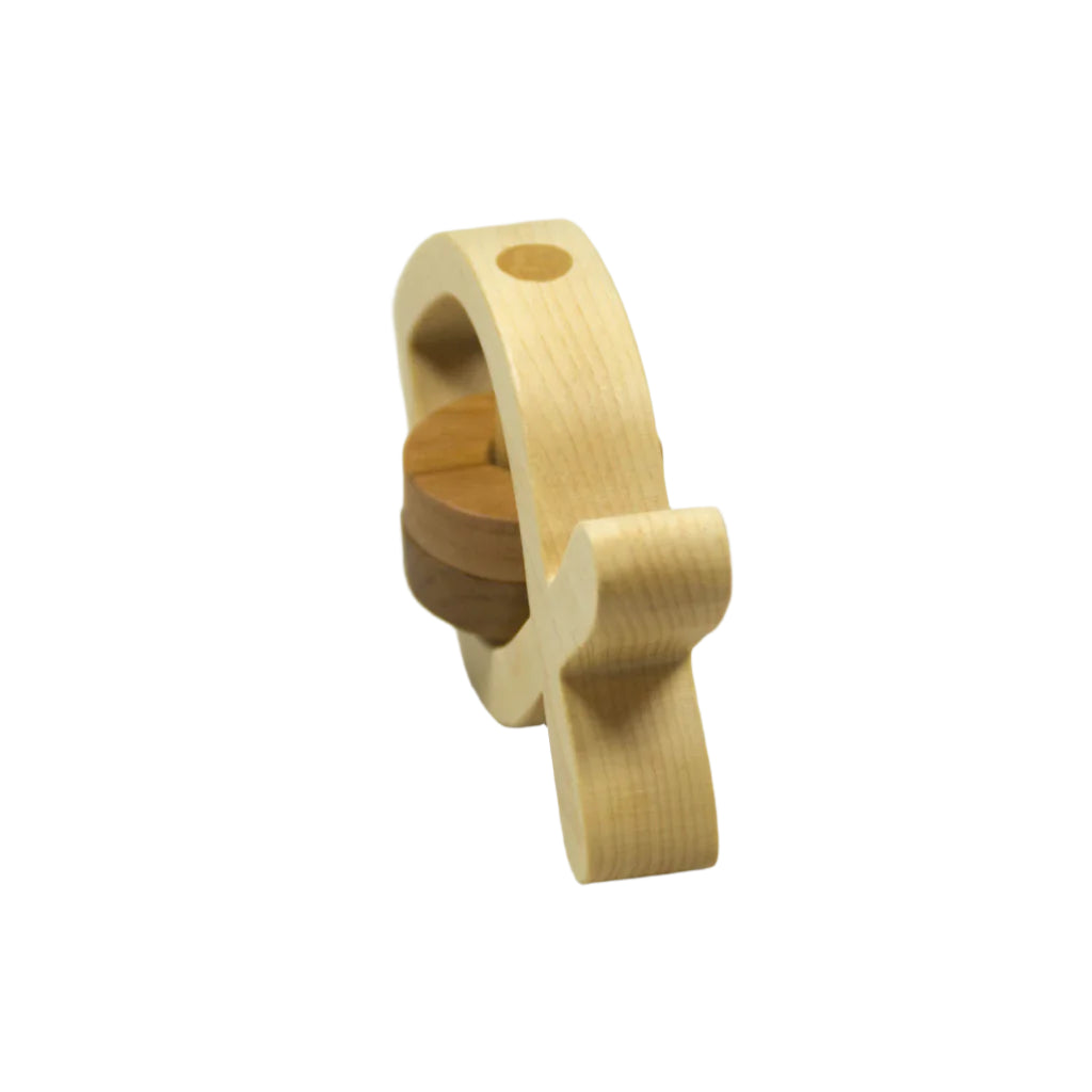 Personalized All-Natural Wooden Baby Rattle - Christian Fish - Handmade Wooden Baby Toy pic4