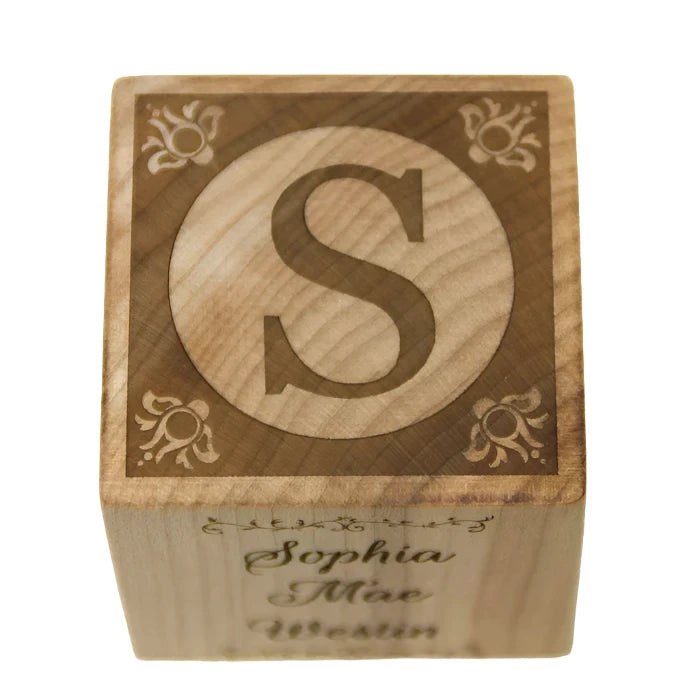 Wooden Baby Block - 2” Personalized with Birth Details