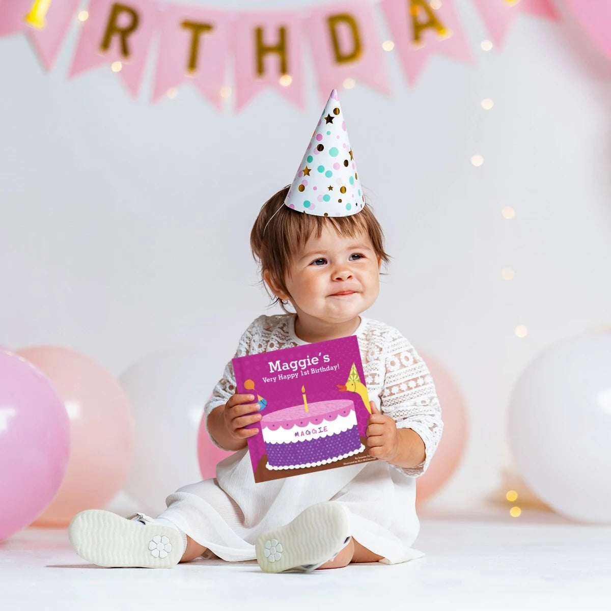 Baby Girl's First (1st) Birthday Personalized Board Book