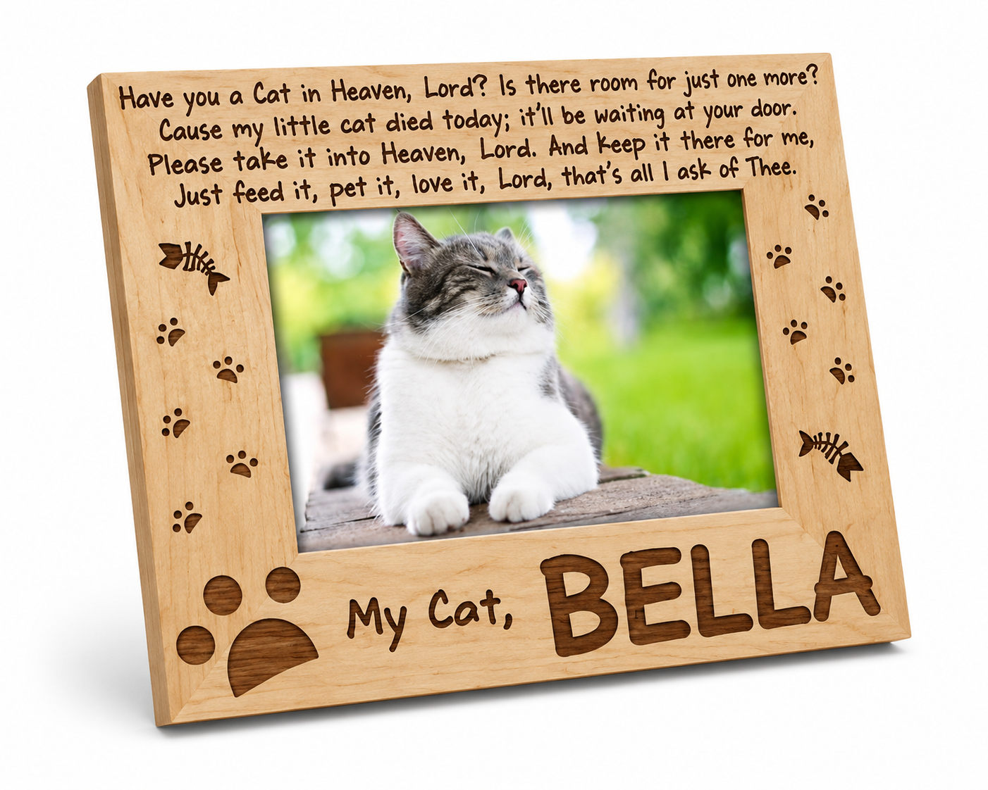 Have You a Cat in Heaven Wood Picture Frame