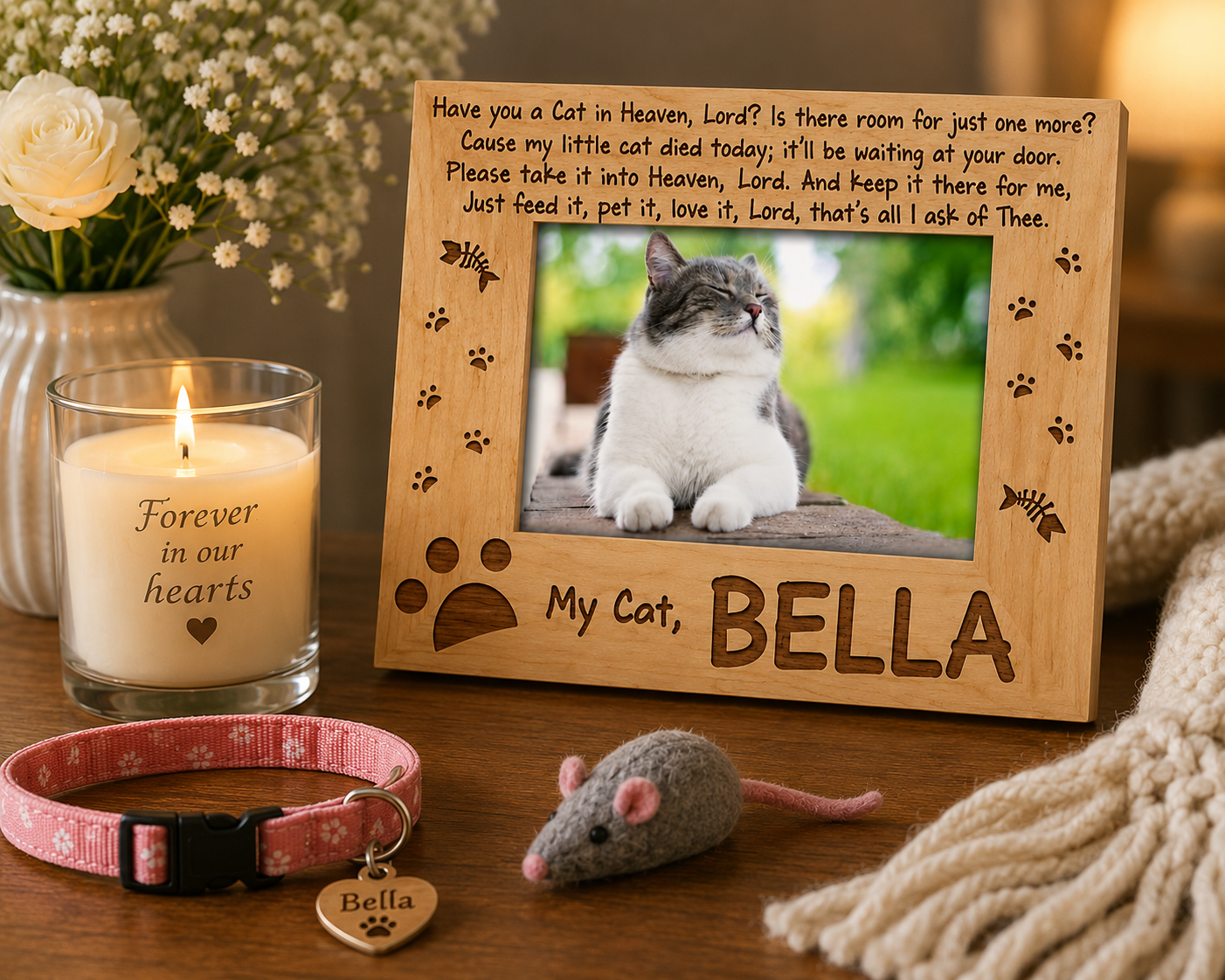 Have You a Cat in Heaven Wood Picture Frame