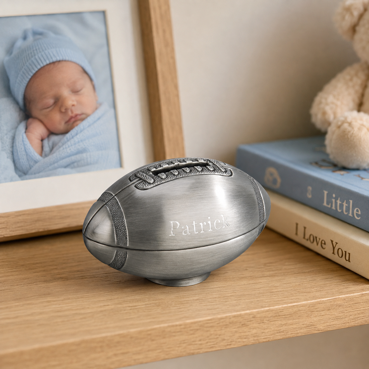 Personalized Football Coin Bank – Engraved for Future Sports Fan