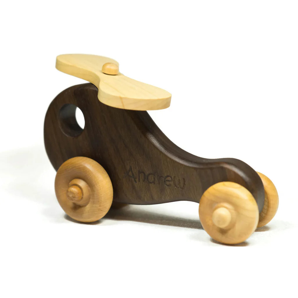 Personalized Wooden Helicopter | Handmade Montessori Toy