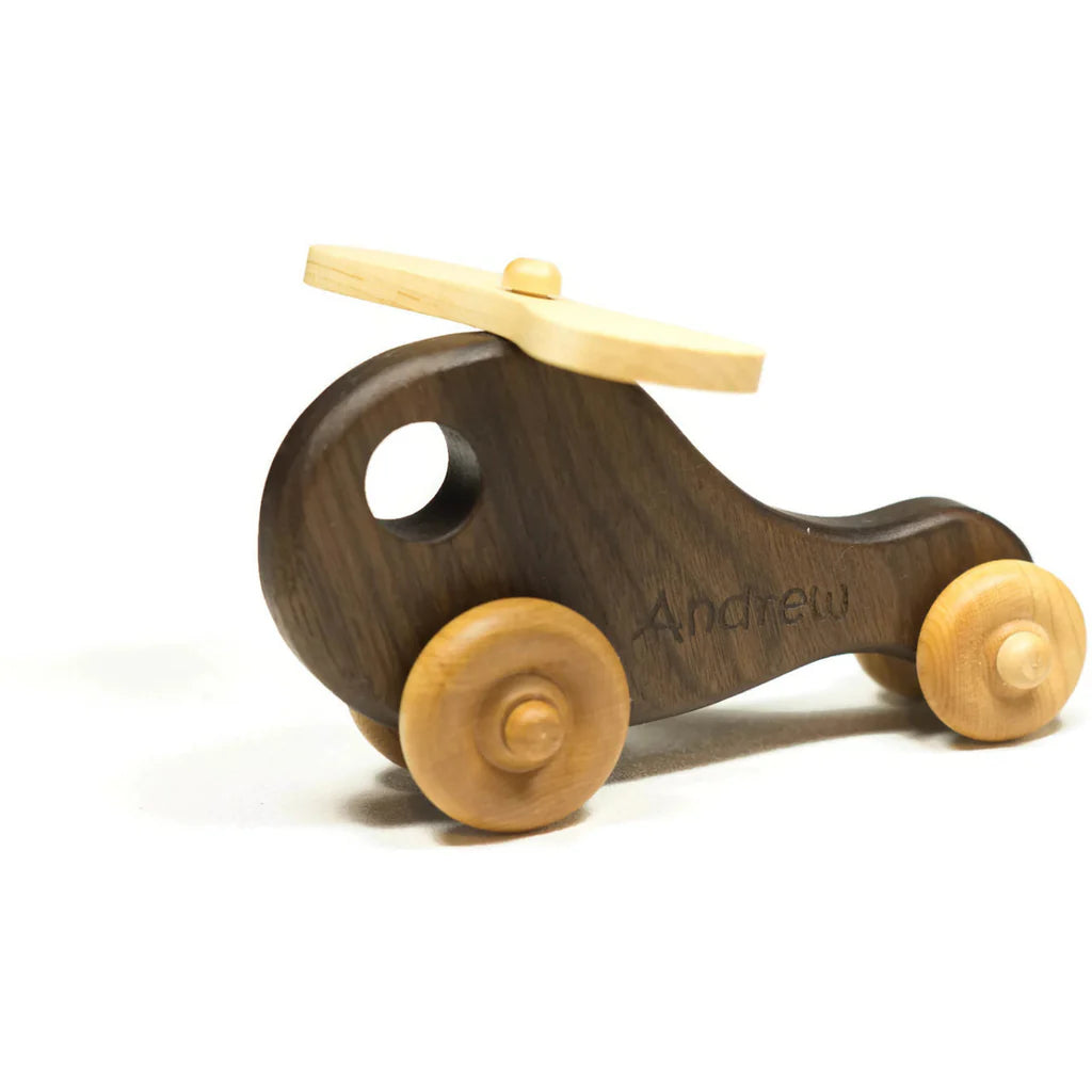 Personalized Wooden Helicopter | Handmade Montessori Toy