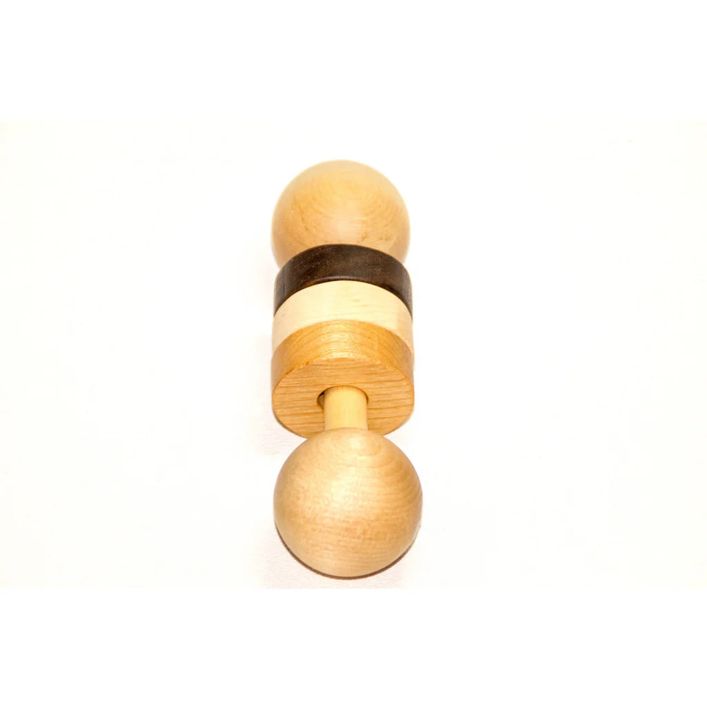 Three Rings Personalized Wooden Baby Rattle | Handmade Natural Toy