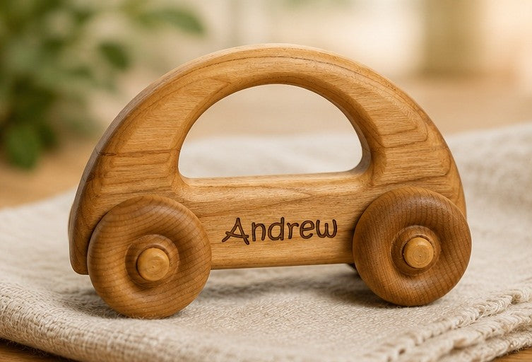 Wooden Toy Car - Personalized - Handmade Montessori Toy