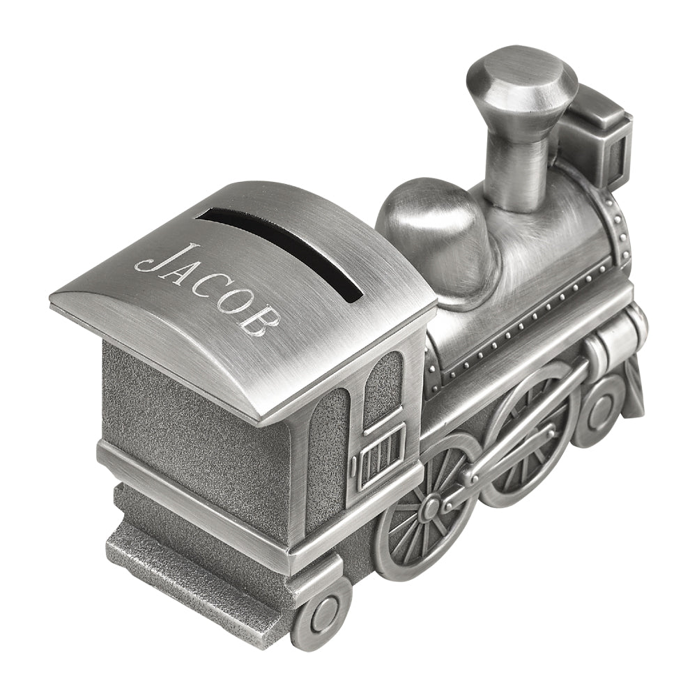 Engravable Train Coin/Piggy Bank with Matte Finish