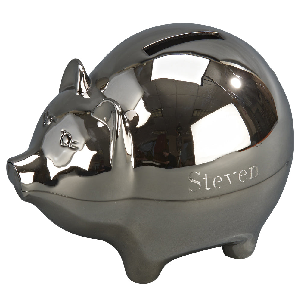 Large Engravable Piggy Bank with Polished Finish