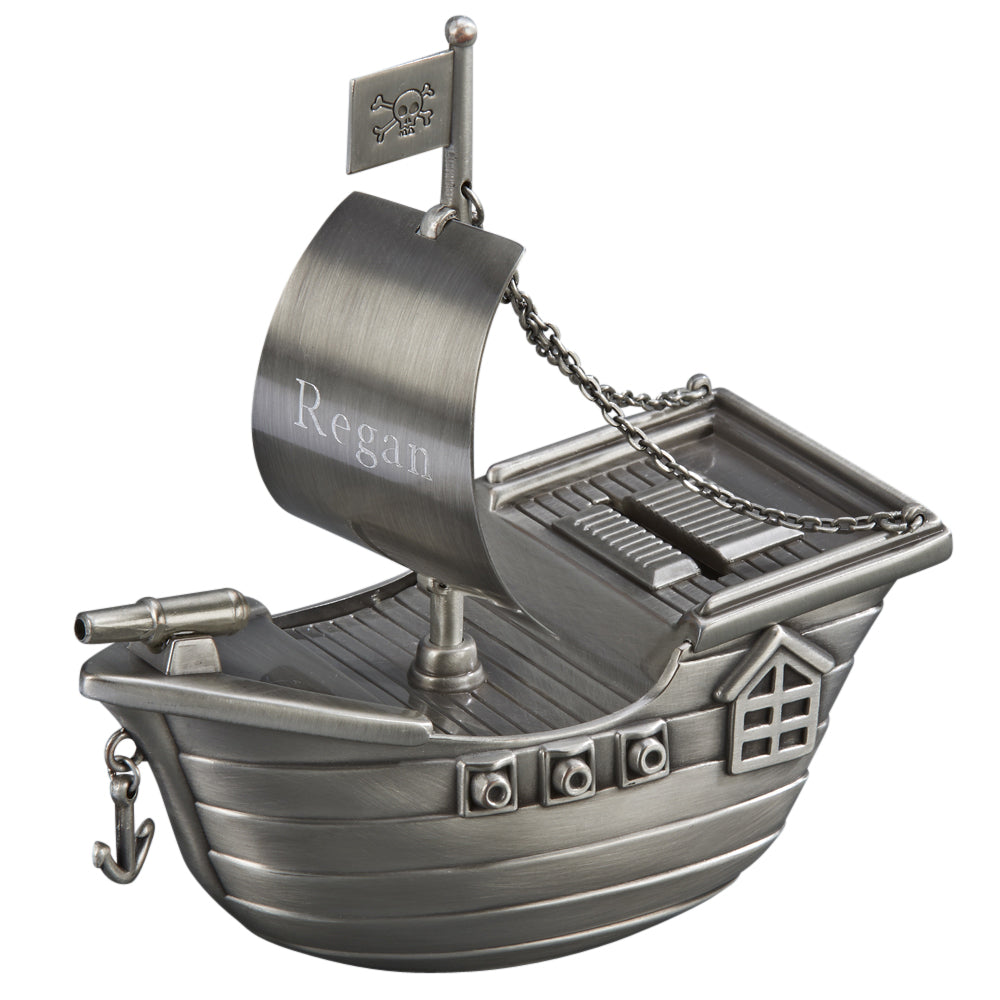 Engravable Pirate Ship Coin/Piggy Bank