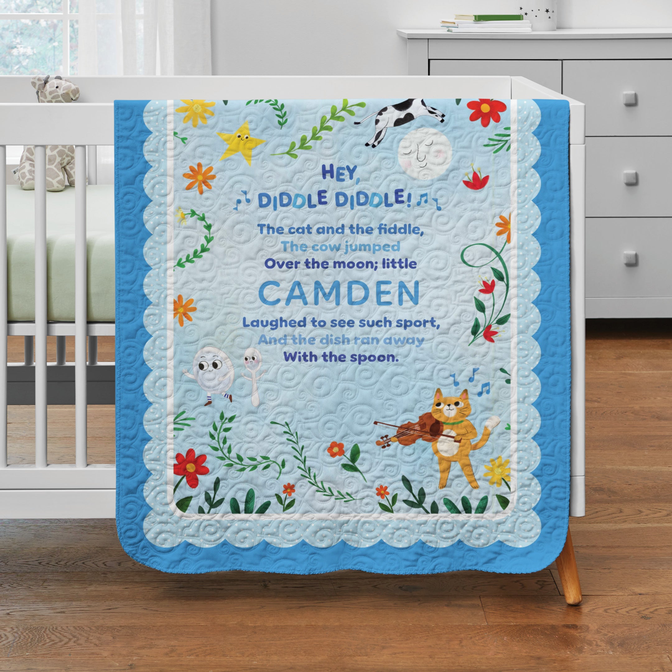 My Very Own Nursery Rhyme Personalized Blanket – Quilted