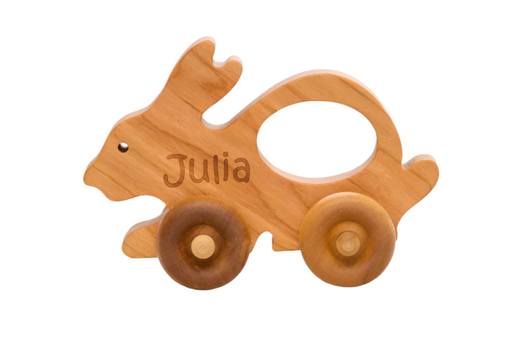 Personalized Bunny Car Wooden Toy