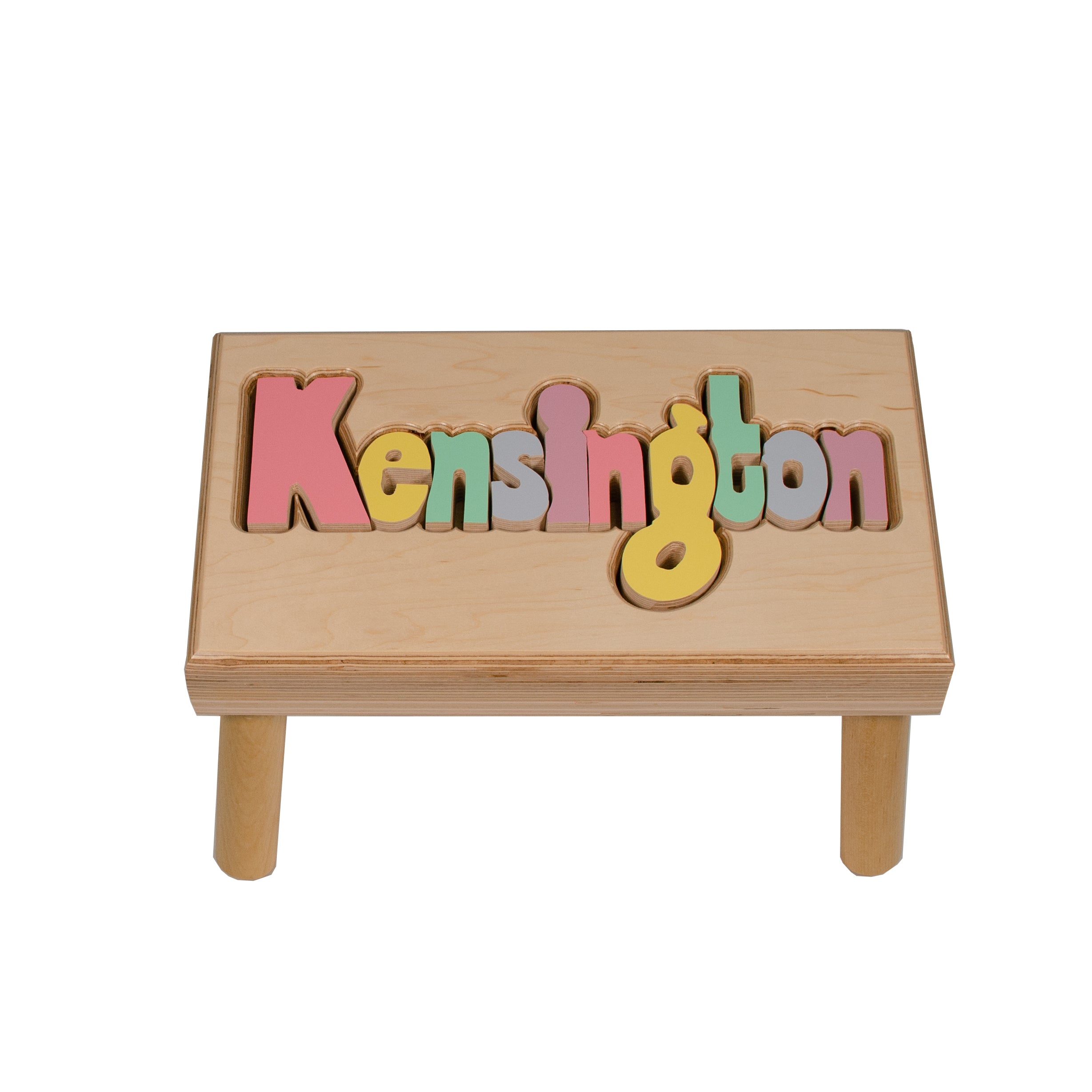 Classic Maple Puzzle Name Stool