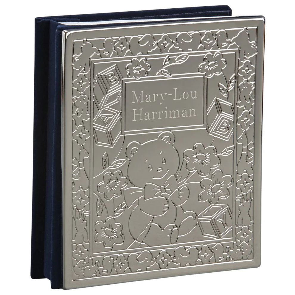 Engraved Baby Photo Album with Teddy Bear Design
