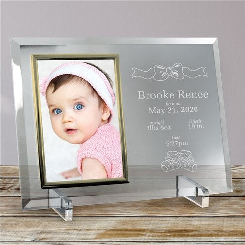 New Baby Birth Details Glass Picture Frame - Personalized