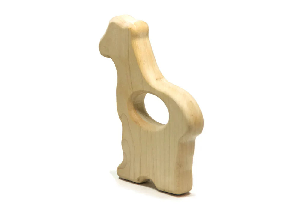 All-Natural Personalized Wooden Baby Toy Rattle - Giraffe