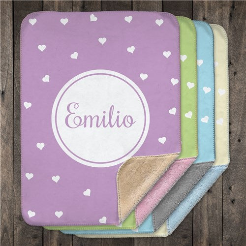 Heart Sherpa Baby Blanket - Personalized