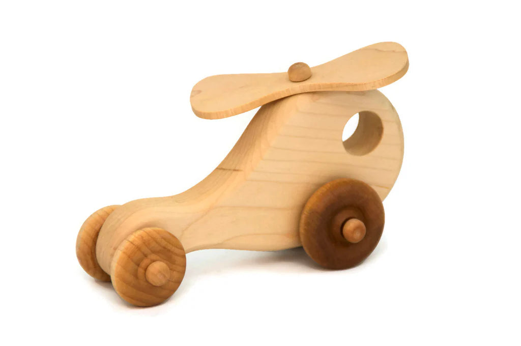 Personalized Wooden Toy Helicopter (Light wood) - Handmade Montessori Toy