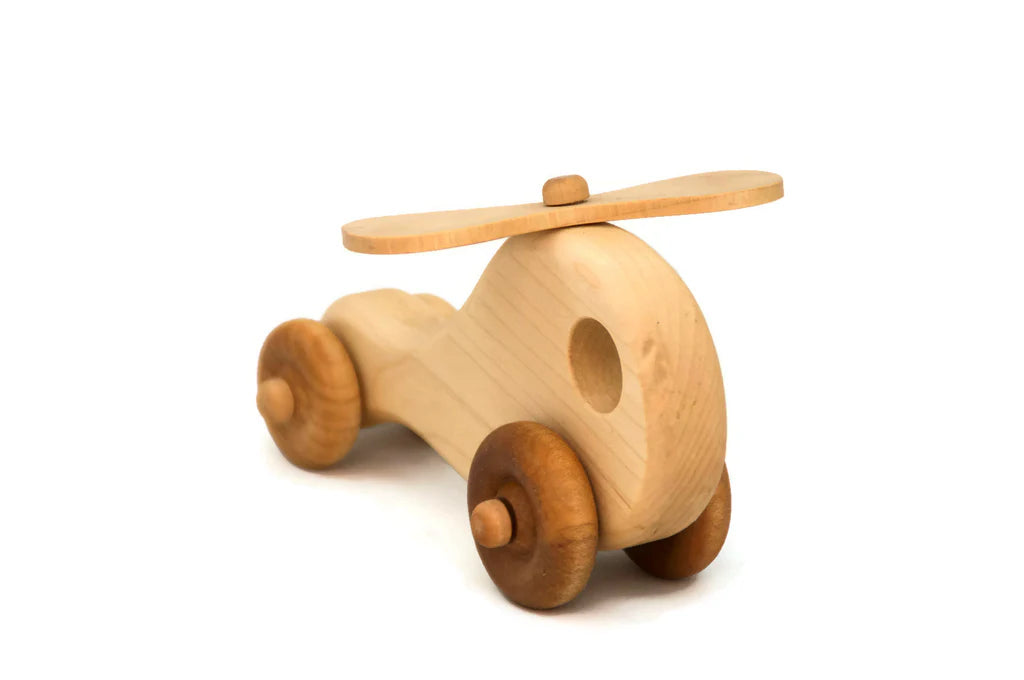 Personalized Wooden Toy Helicopter (Light wood) - Handmade Montessori Toy