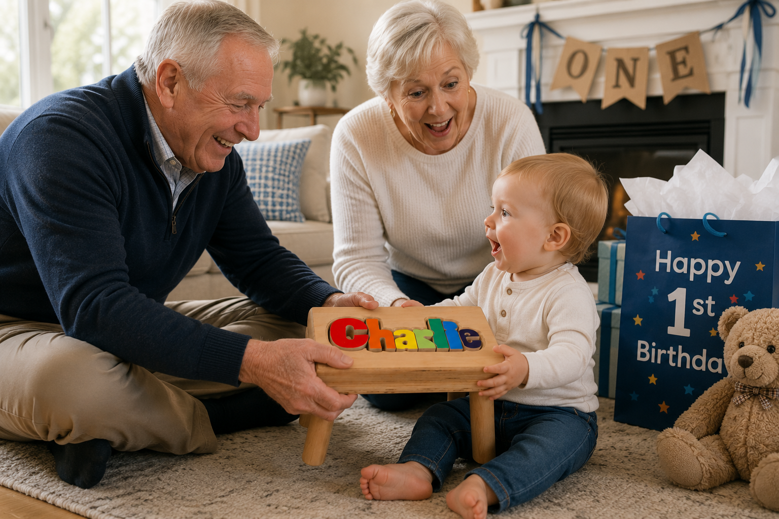 Grandparents' gift - Puzzle Name Step Stool