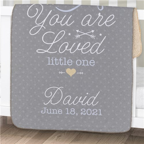 You are Loved Sherpa Baby Blanket - Personalized