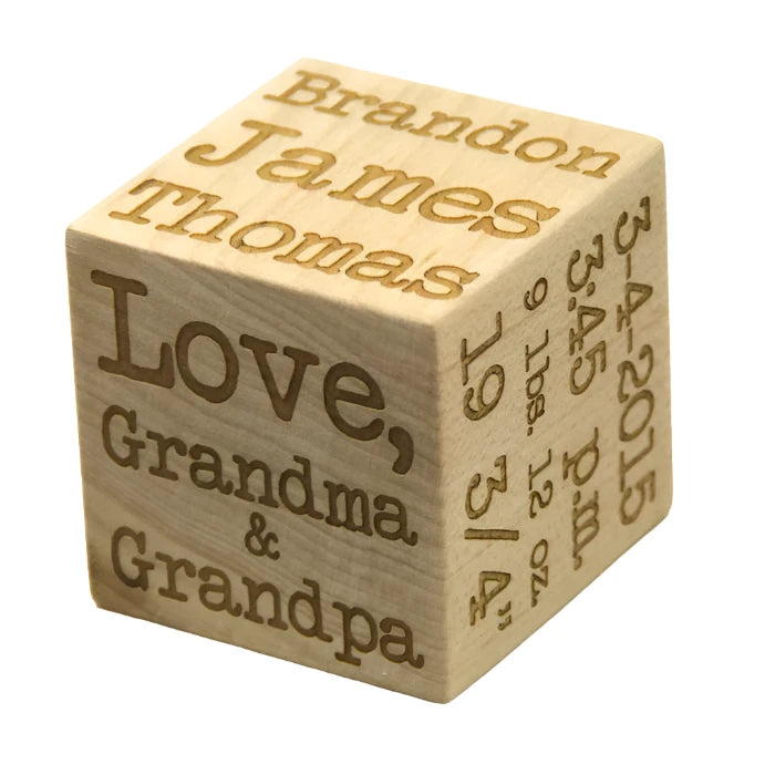 Wooden Baby Block - 2” Personalized - 3