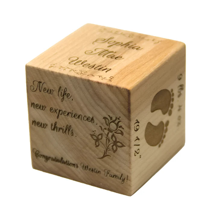 Wooden Baby Block - 2”-5