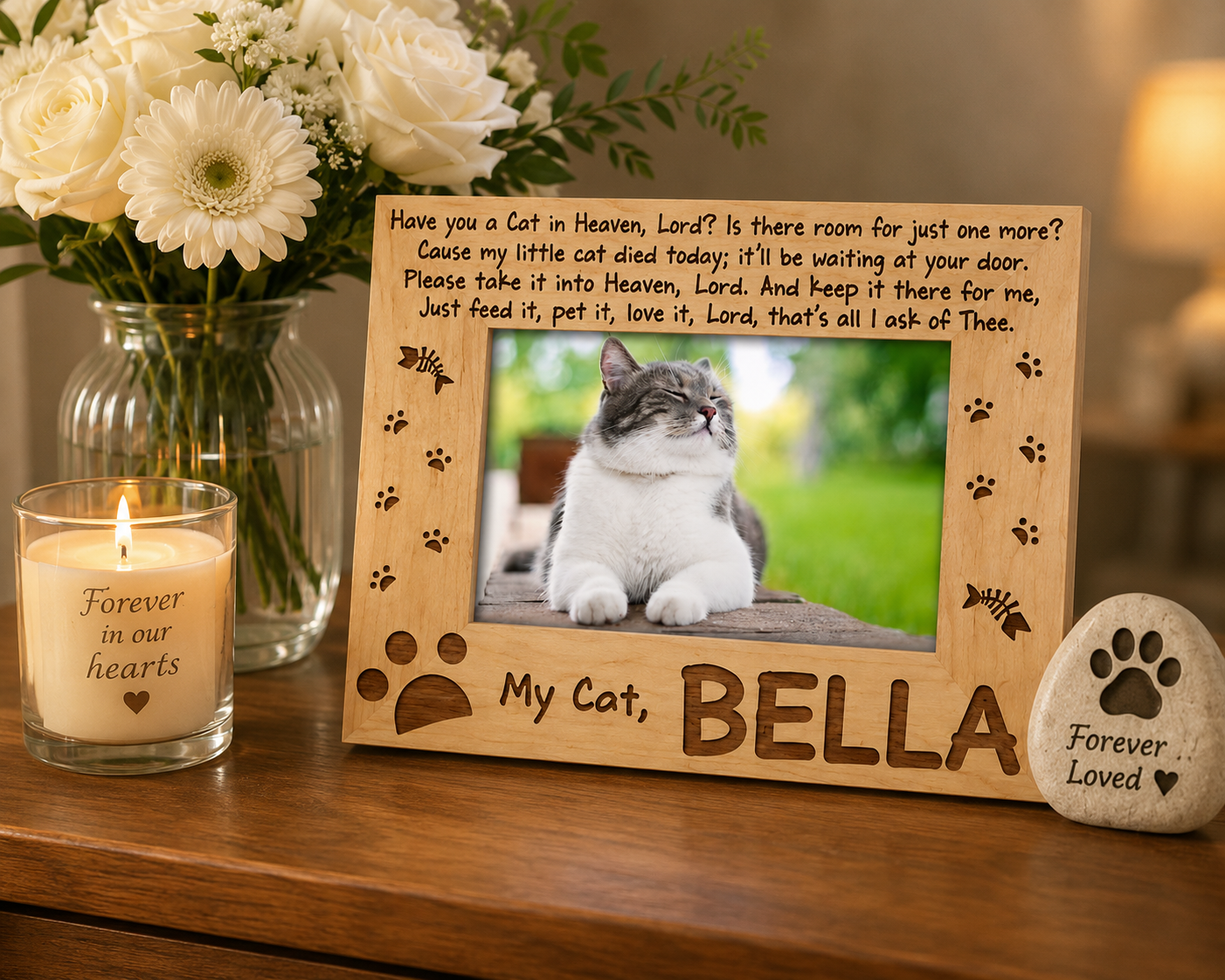 Have You a Cat in Heaven Wood Picture Frame