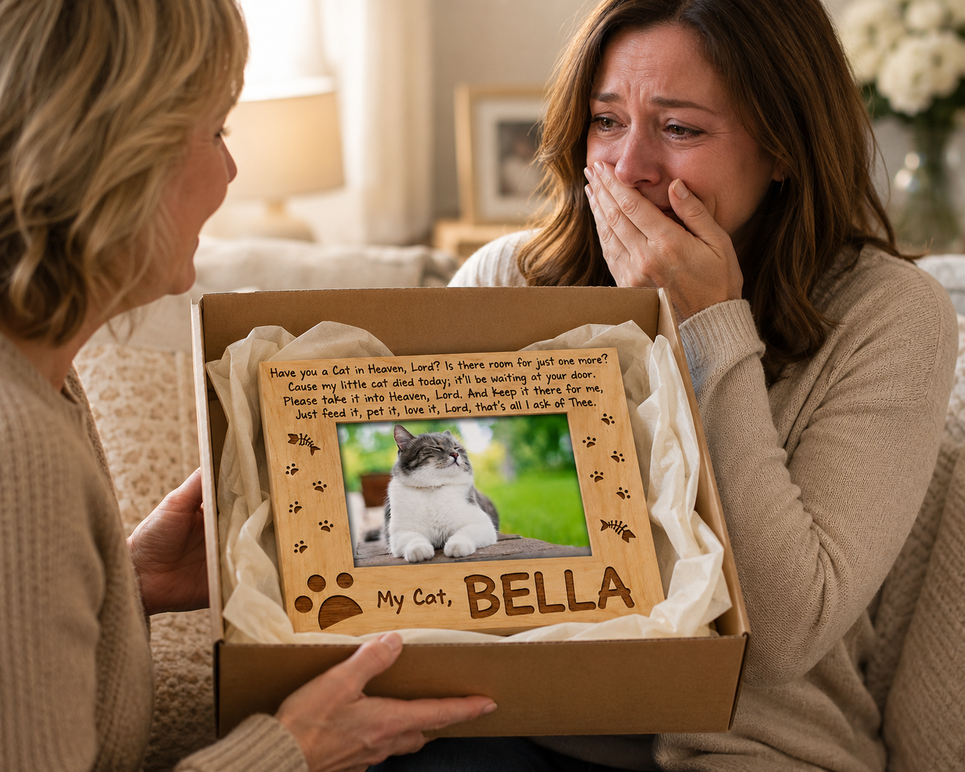 Have You a Cat in Heaven Wood Picture Frame