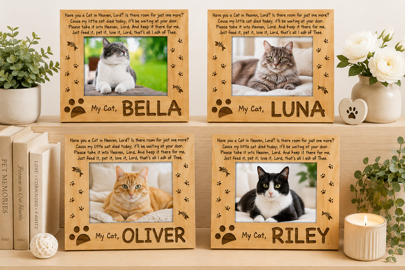 Have You a Cat in Heaven Wood Picture Frame