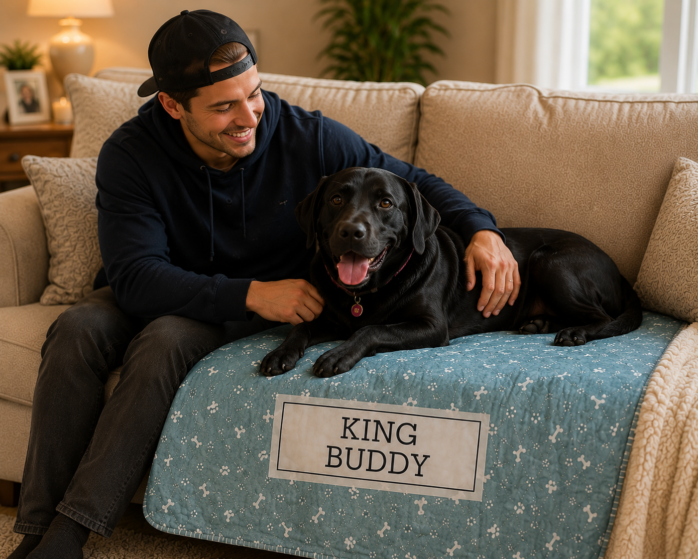 Personalized Dog Bone Sherpa Blanket