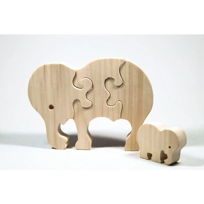 Handmade Wooden Animal Puzzle - Elephant - 2