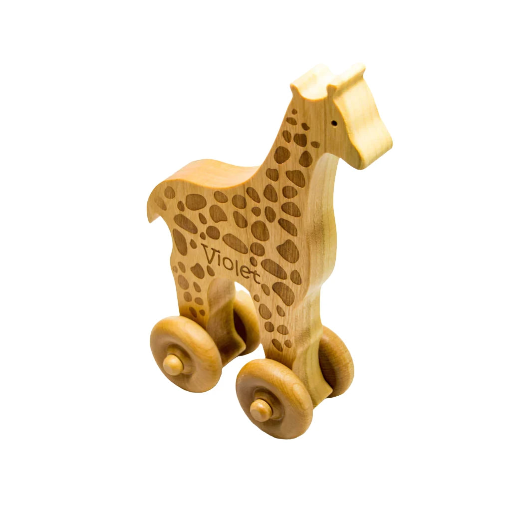 Wooden Toy Giraffe Car -2