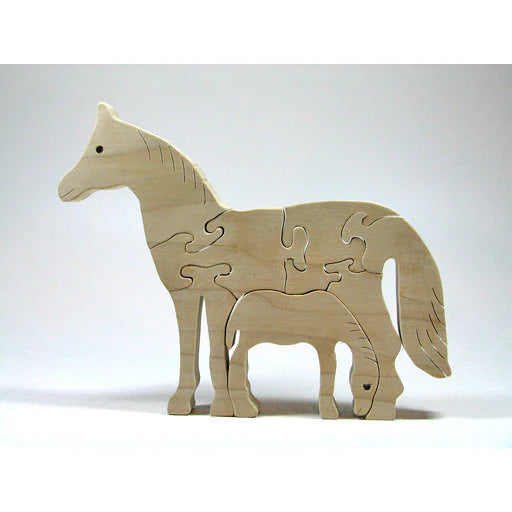 Handmade Wooden Animal Puzzle - Horse -2