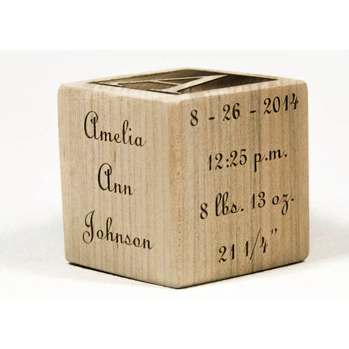 Custom Solid Maple Wooden 2” Baby Block - 5