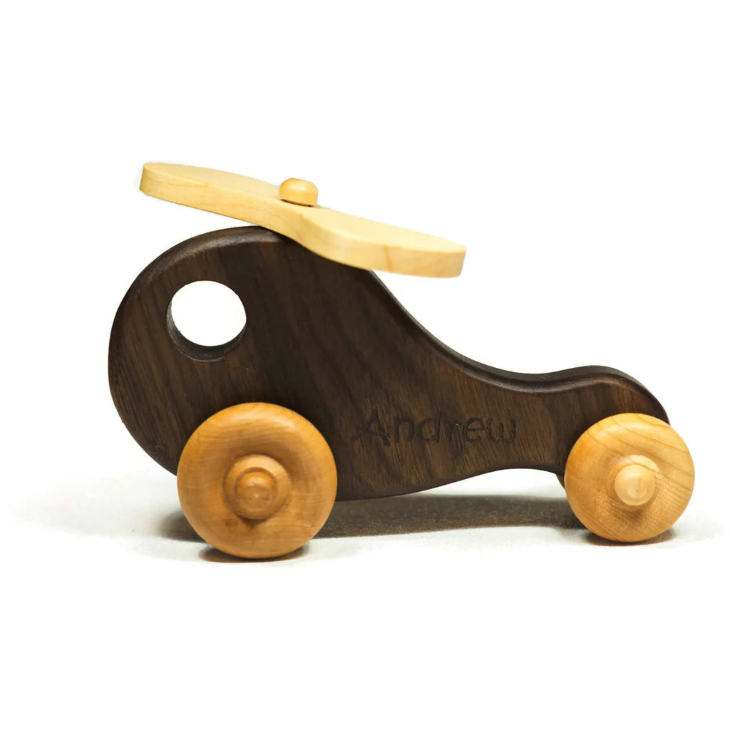 Personalized Wooden Toy Helicopter - Handmade Montessori Toy